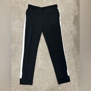 Chico's Black Pants Joggers with cream Stripe